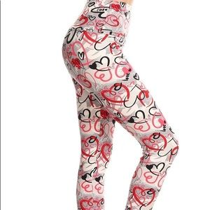 Buttery soft Valentines Heart Leggings
